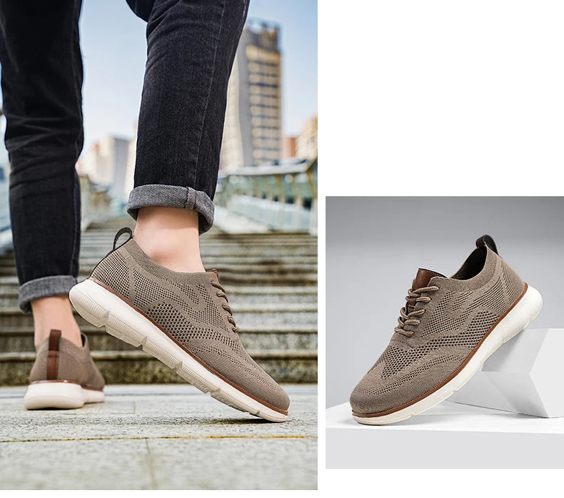 Scarpe Casual Da Uomo Traspiranti Con Cuscino Oxfords Comode Per Abito Formale In Maglia Plus Size