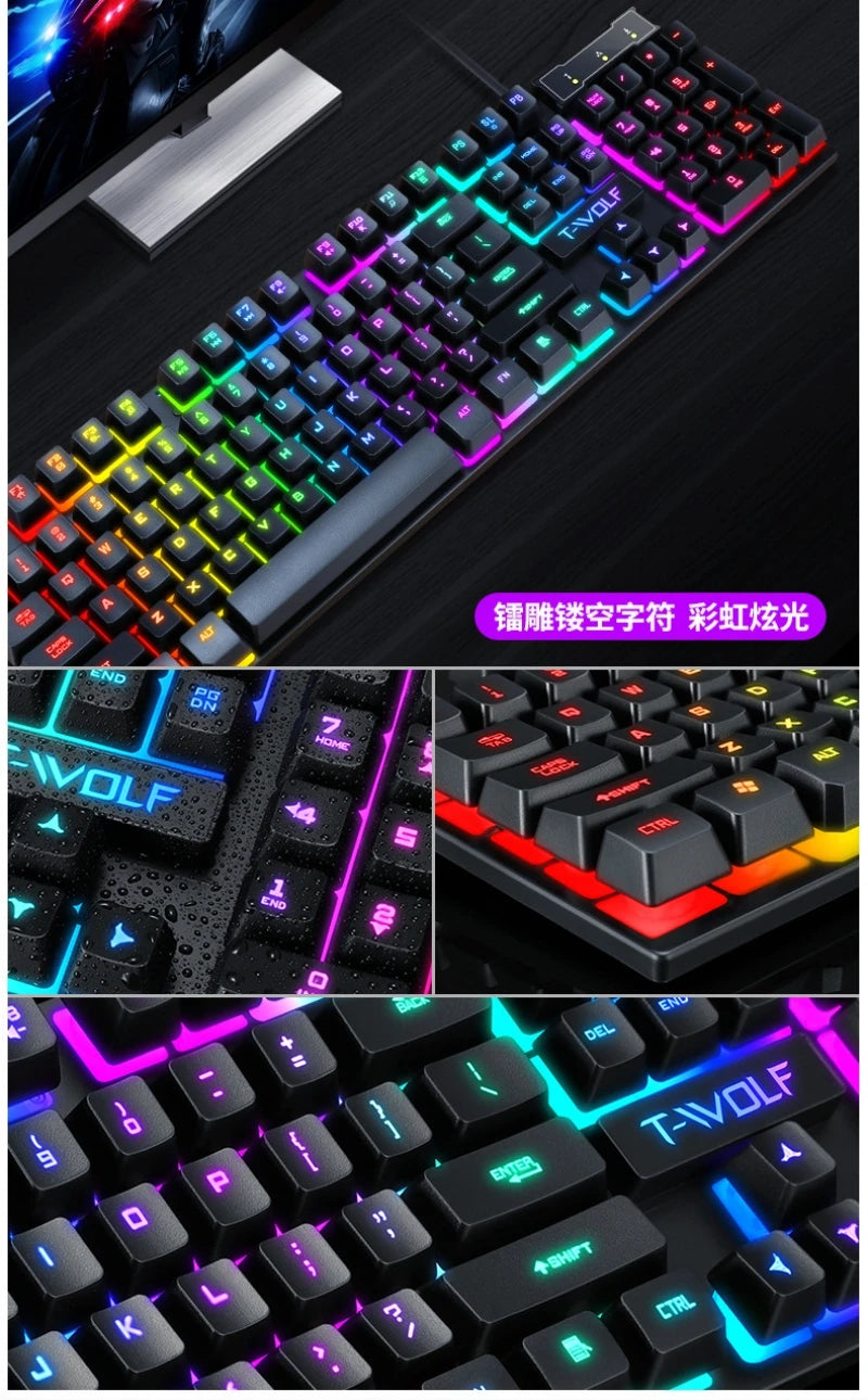 Tastiera Cablata 100 Percento Layout Europeo Multilingue ISO Retroilluminazione Multicolore Per Gaming Ufficio Desktop