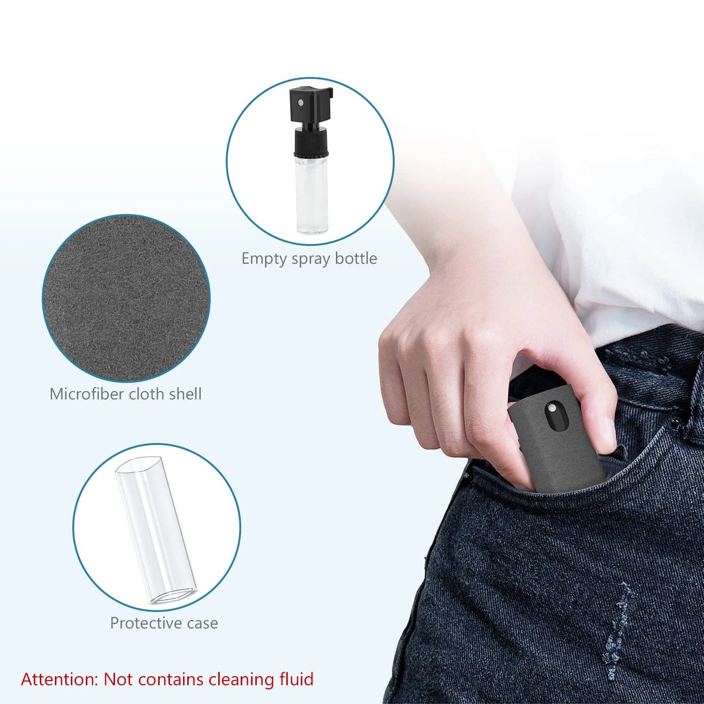 Detergente 2 In 1 Per Schermo Del Telefono Spray Portatile Con Panni In Microfibra Per Pulizia Touch Screen E Vetro