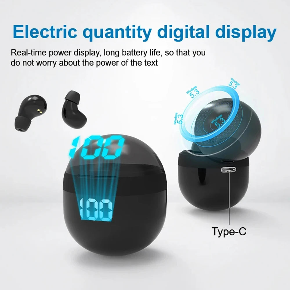 SK18 Mini Cuffie Invisibili Wireless Bluetooth 5.3 Con Microfono Cancellazione Del Rumore HD Per Dormire Con Bassi
