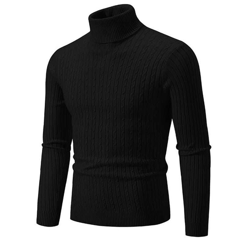 Maglione Invernale Spesso Caldo Collo Alto Dolcevita Uomo Slim Fit Maglieria Da Uomo Doppio Colletto Maschile