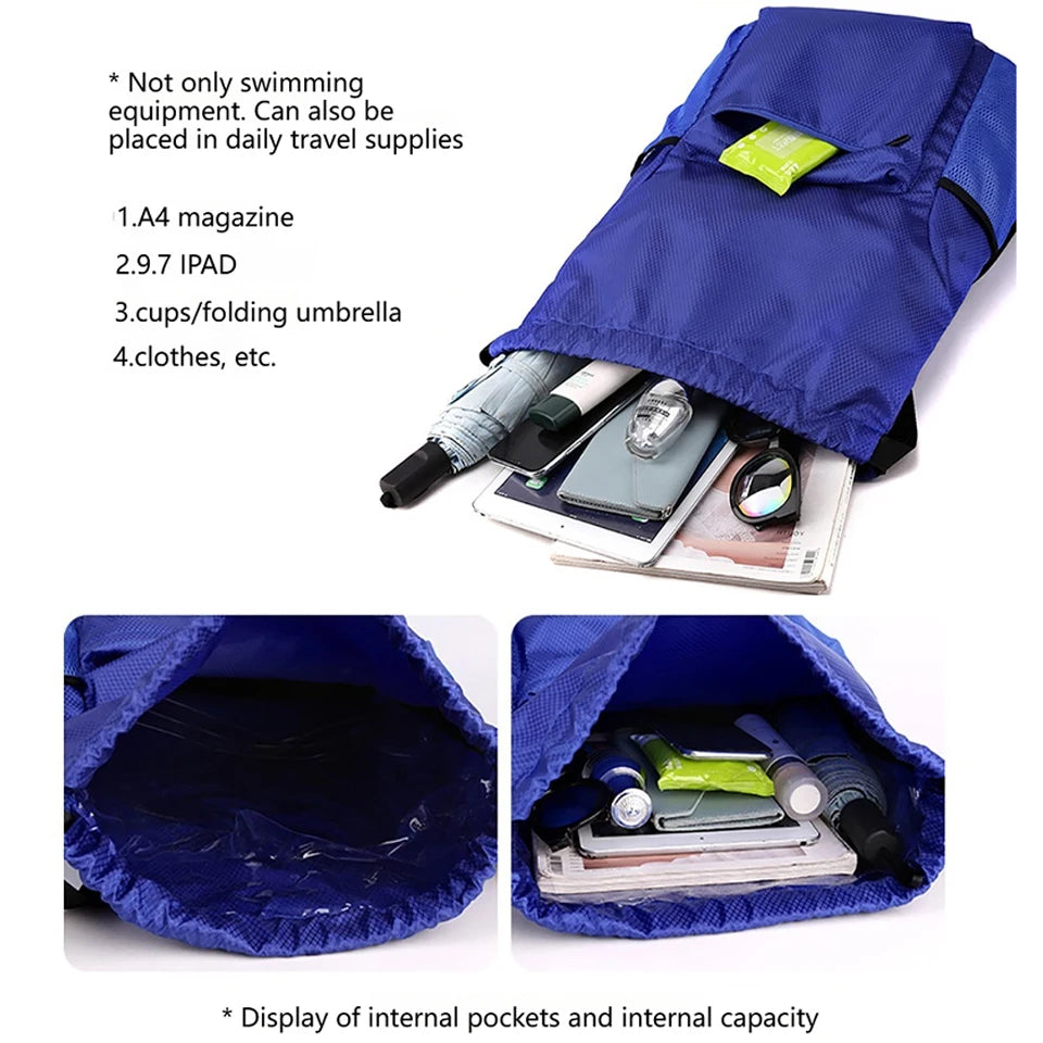 Borsa Sportiva Portatile Per Calcio In Tessuto Oxford A Tinta Unita Con Coulisse E Cinghie Regolabili Grande Capacità