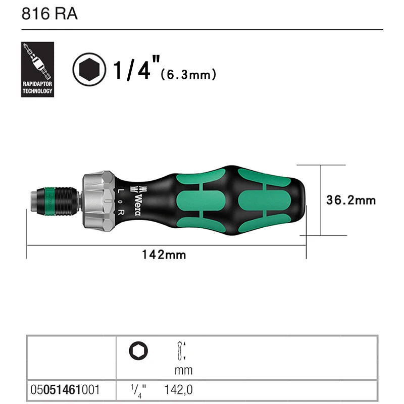 Wera Cacciavite Portapunte Con Impugnatura A Sgancio Rapido Per Utensili Manuali Modelli 813 813R 816R 816RA ESD