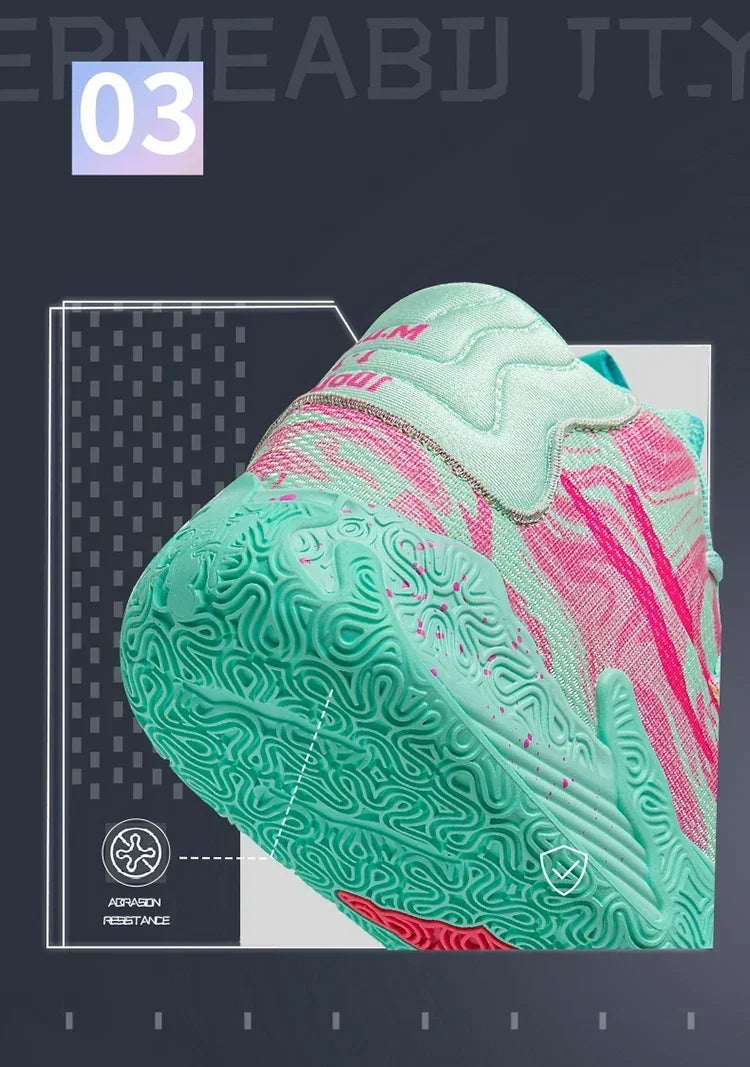 Scarpe Da Basket Da Uomo Allenamento Sul Campo Traspiranti In Mesh Antiscivolo Mid Cut Design Lussuoso