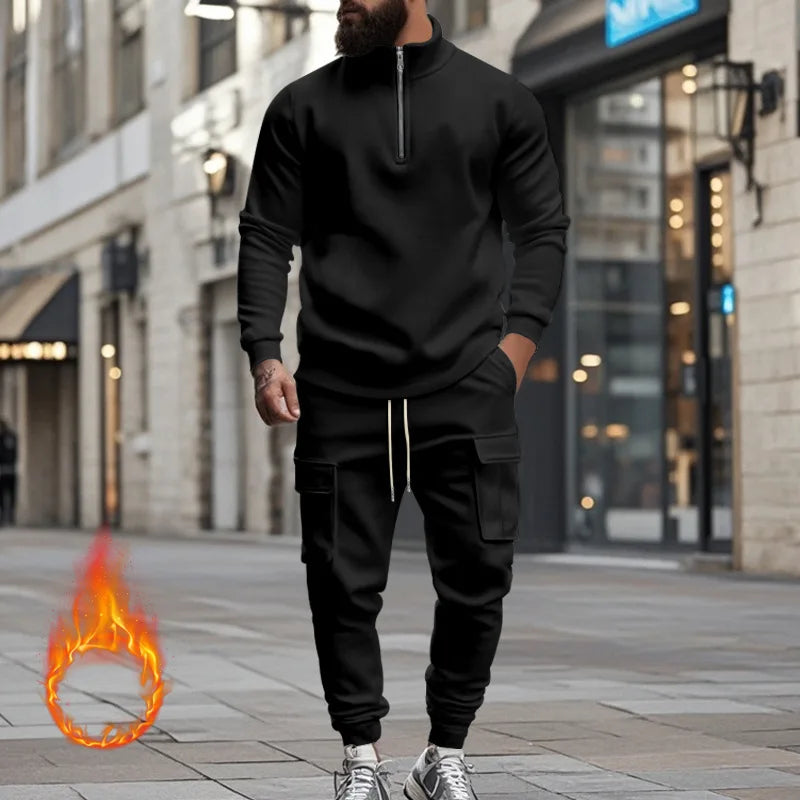 Pantaloni Sportivi Con Cerniera Calda In Velluto Da Uomo Casual Autunno Inverno 2024