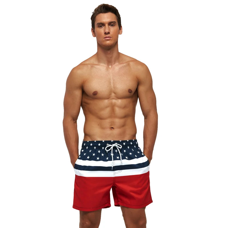 Datifer Pantaloncini Estivi Da Uomo Con Stampa Da Spiaggia E Surf Asciugatura Rapida Con Tasche