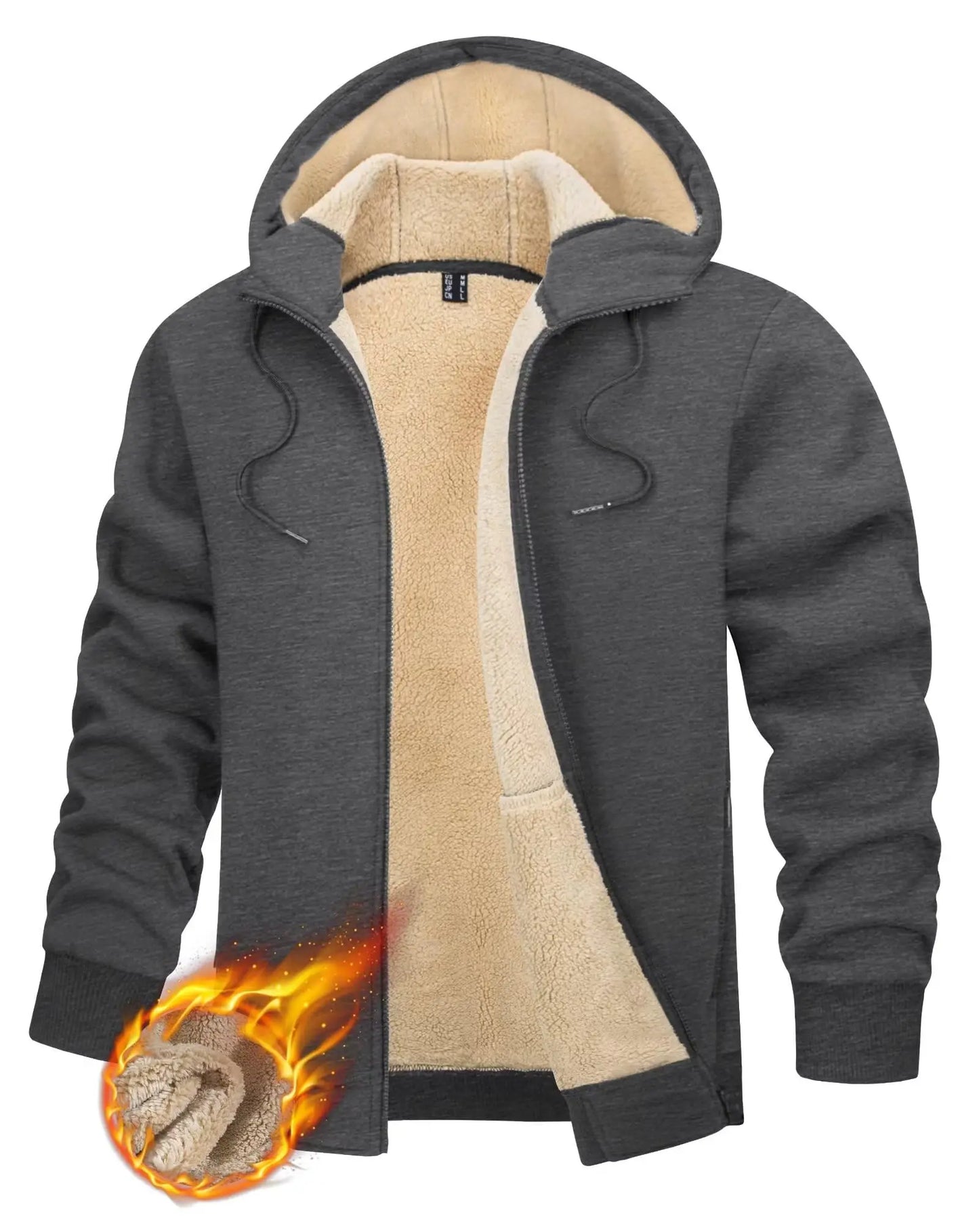 Tacvasen Felpa Con Cappuccio In Pile Sherpa Da Uomo Invernale Antivento Con Zip Capispalla Casual Sportivo