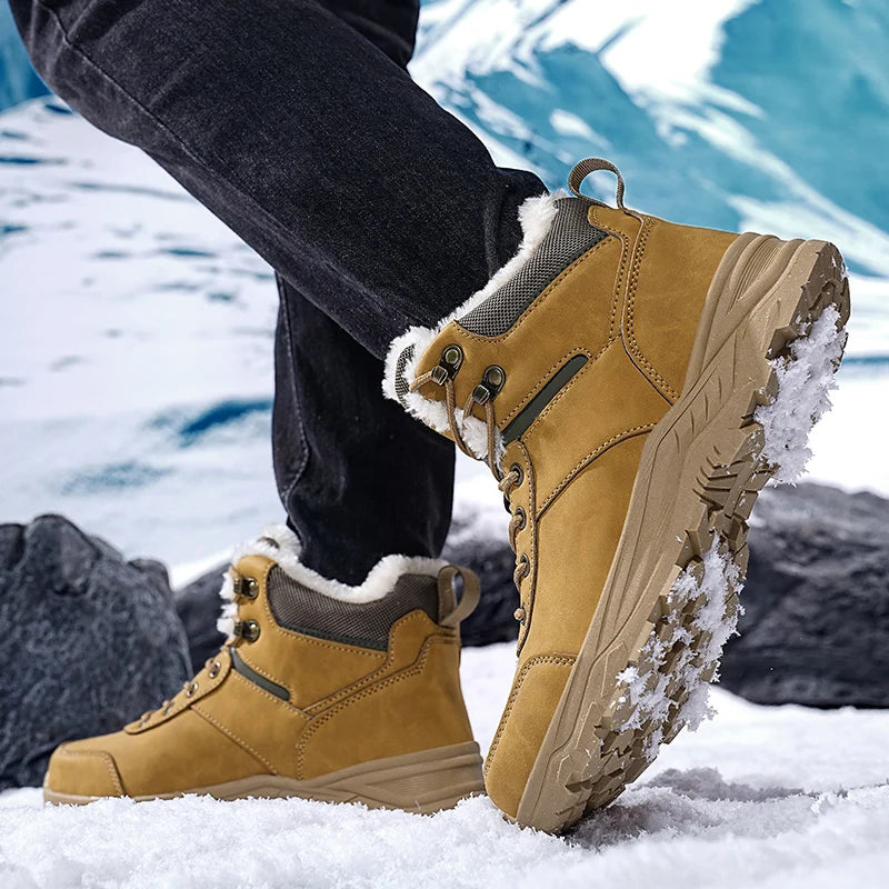 Stivali Da Neve Da Uomo Foderati In Pile Con Suola Spessa Per Trekking Outdoor Inverno Autunno Scarponi Da Caccia