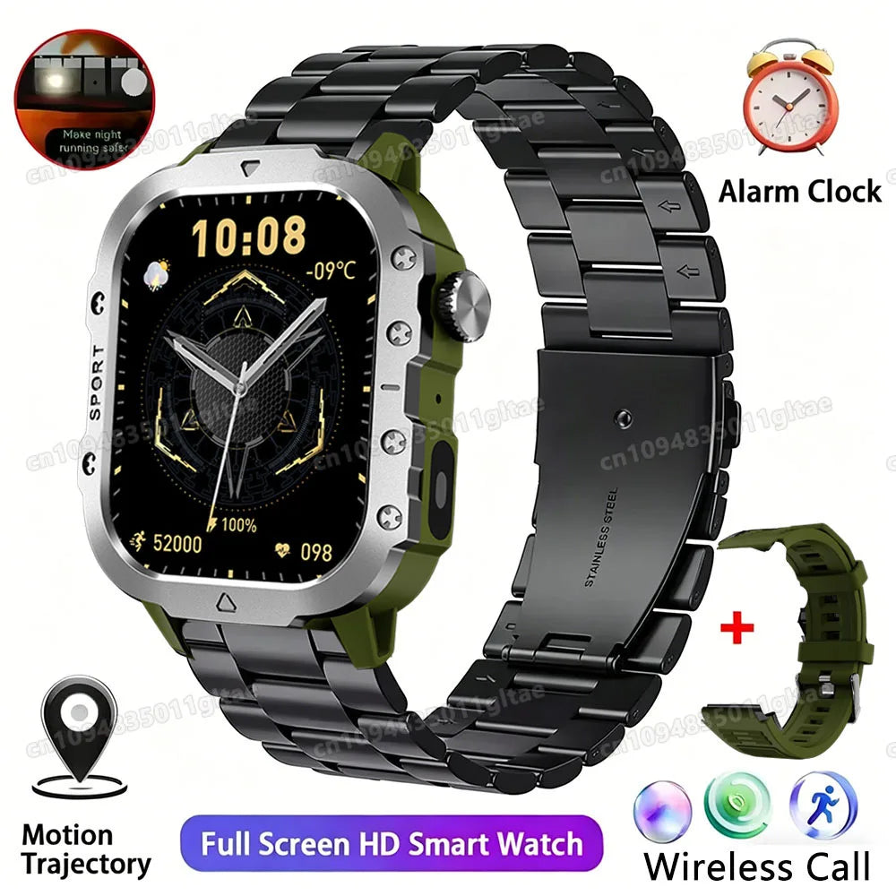 Smartwatch Militare Per Uomo 2026 IP67 3ATM GPS Bluetooth Salute Pressione Sanguigna Chiamate