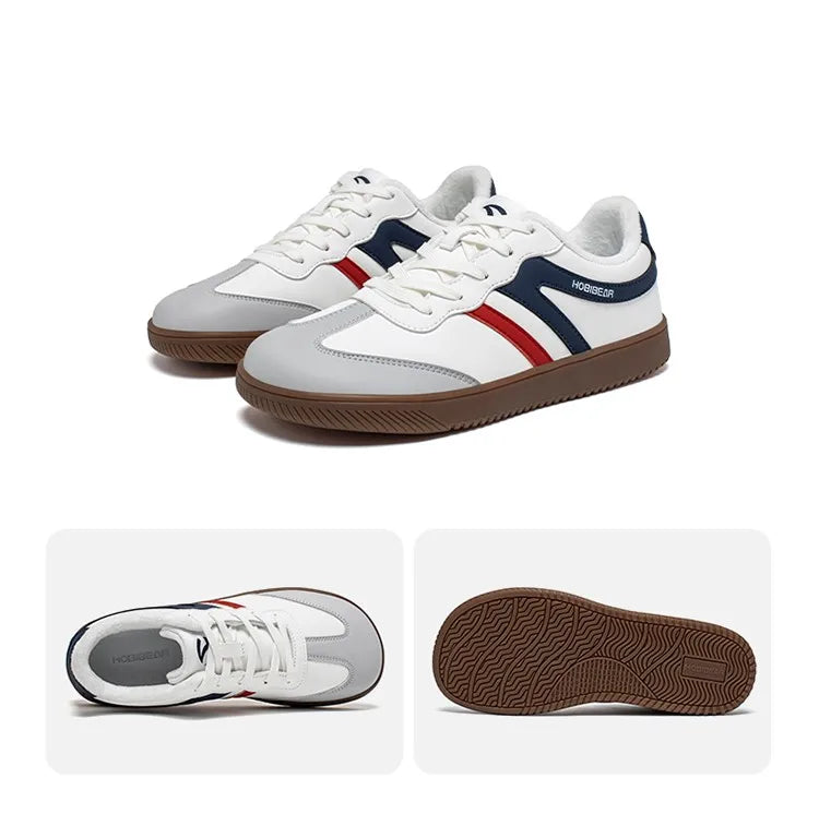 Hobibear Scarpe Da Ginnastica Unisex A Punta Larga In Pelle Artificiale Foderate In Pelliccia Sintetica Retrò Stringate