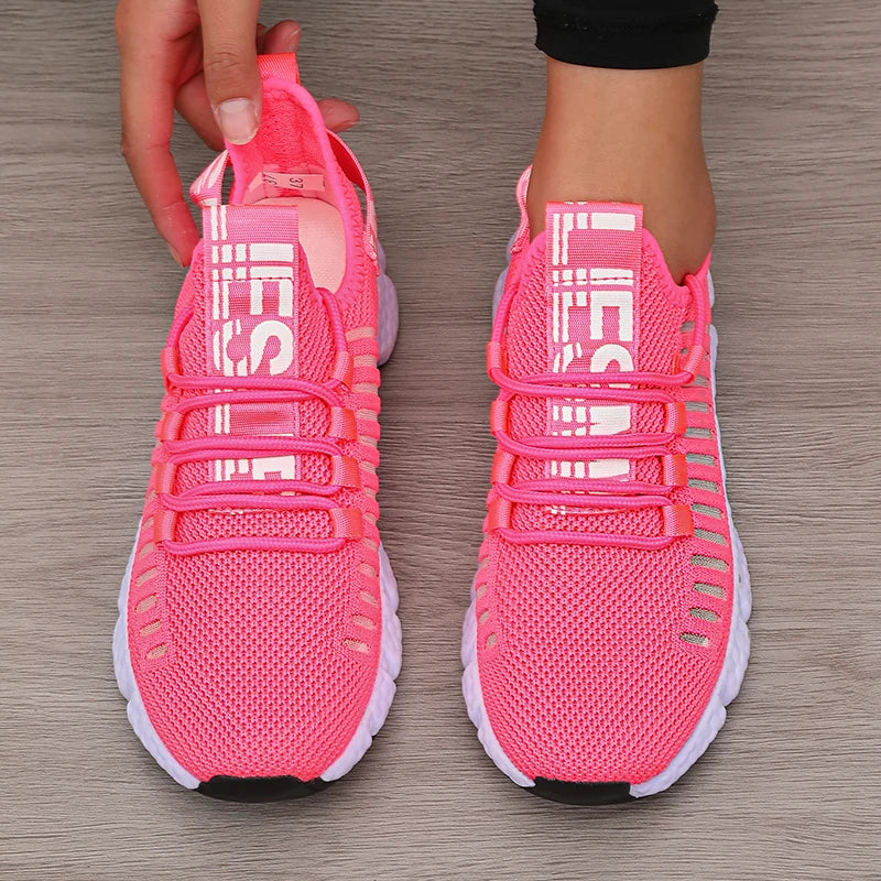 Scarpe Da Ginnastica Da Donna Traspiranti Morbide Con Lacci Basse Da Passeggio Per Esercizi Alla Moda Flessibili