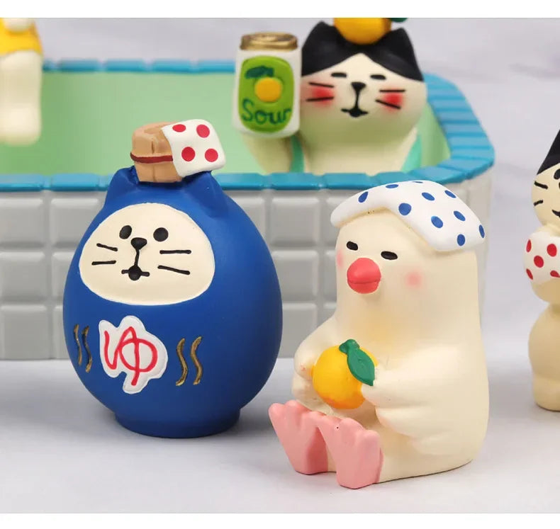 Gatto Limone In Resina Miniatura Pomelo Bath Series Decorazione Da Scrivania Regalo In Stile Giapponese Per Bambini 2024