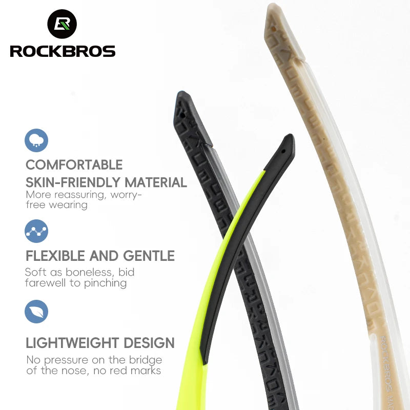 ROCKBROS Occhiali Da Ciclismo Leggeri Senza Cornice Lenti Fotocromatiche Ad Alta Definizione Per Strada Sportivi