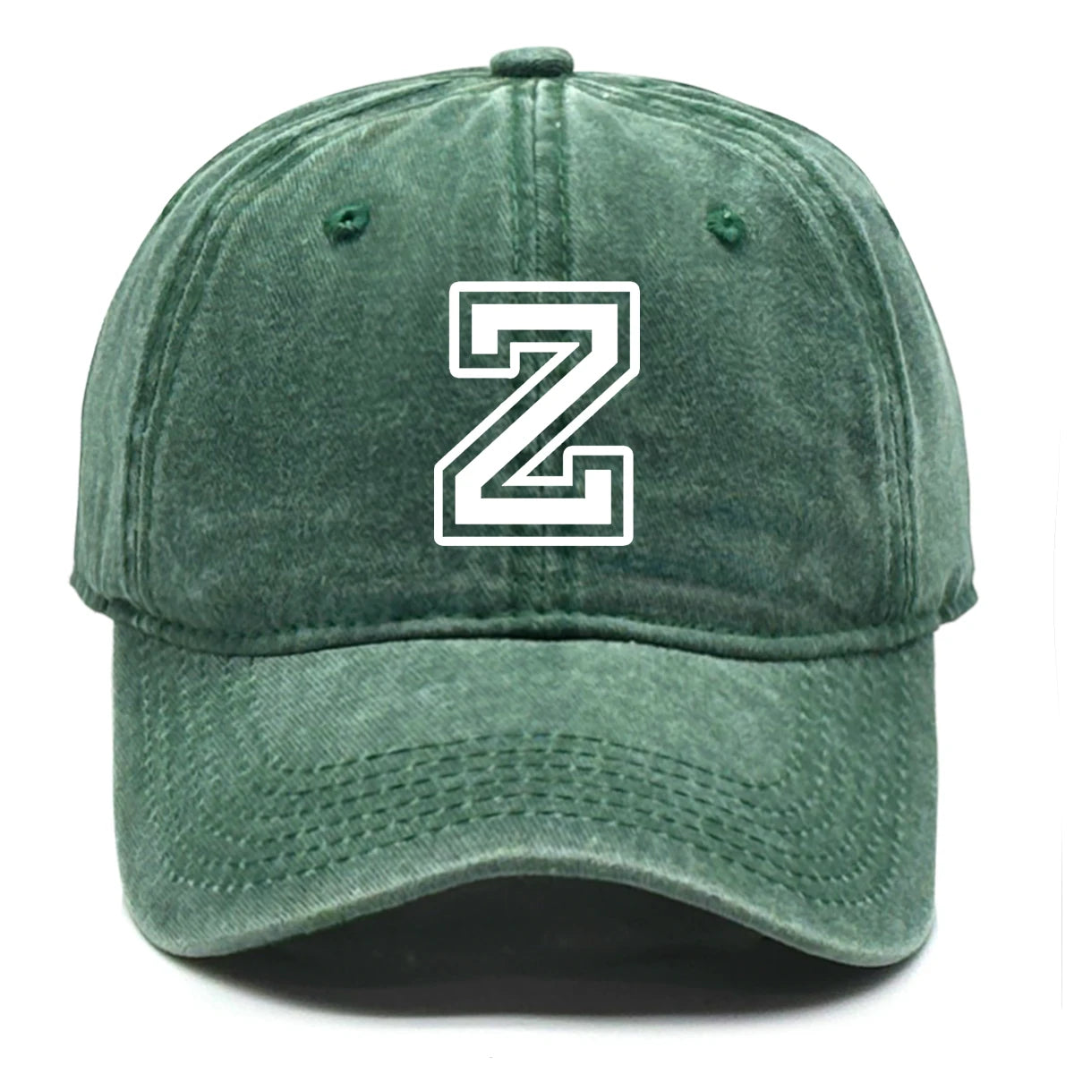 Berretto Da Baseball Unisex Con Stampa Lettera Iniziale AZ Cotone Lavato Retrò Con Visiera Sportiva