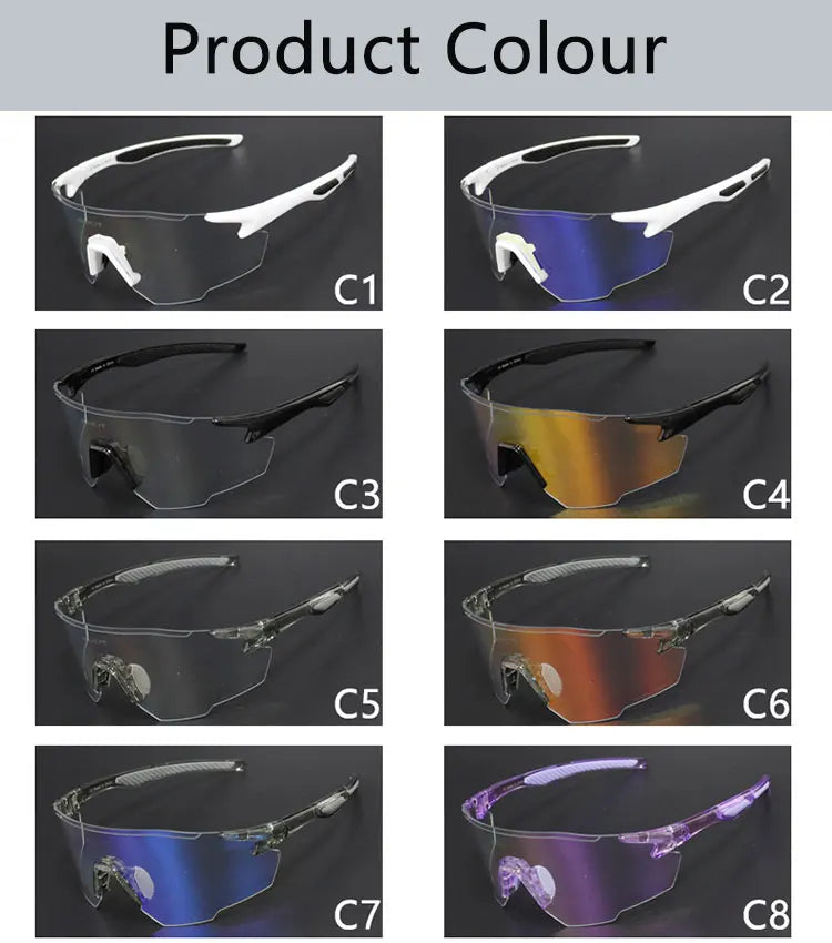 Occhiali da Ciclismo Polarizzati Fotocromatici UV400 per Uomo e Donna da Bici da Strada MTB Occhiali da Sole