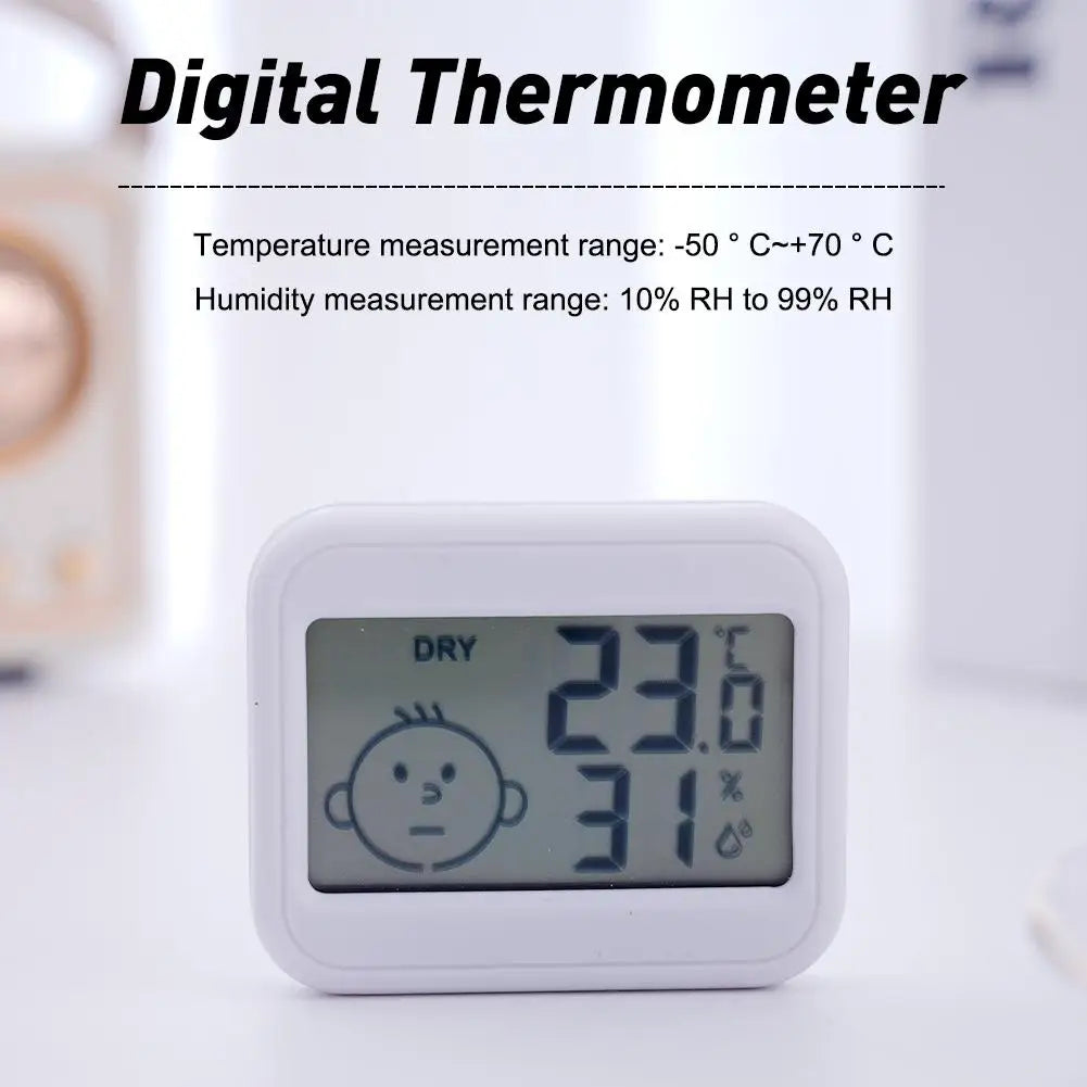 Mini Termometro Digitale LCD Igrometro Orologio Elettronico Misuratore Umidità e Temperatura