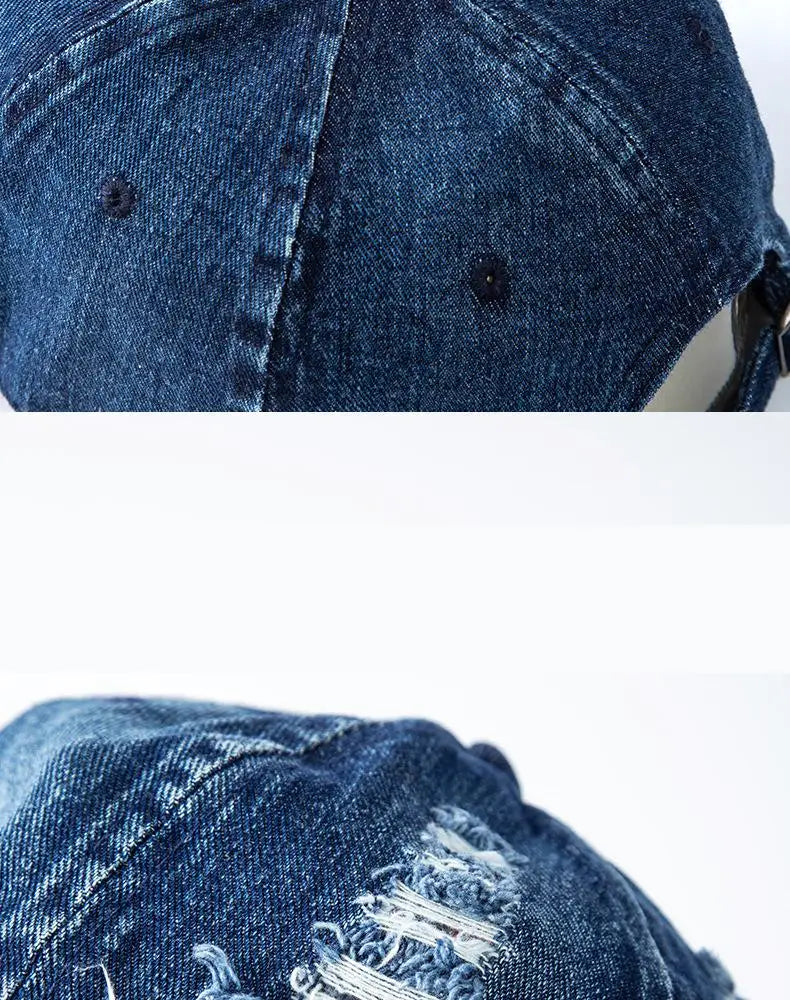 Berretto Da Baseball Denim Lavato Unisex Snapback Traspirante Con Protezione Solare Vintage Primavera Estate