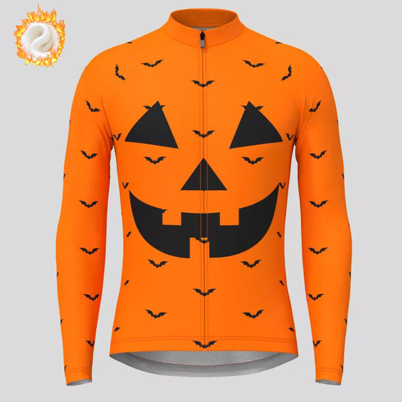 Maglie Da Ciclismo Invernali In Pile Termico Uomo Maniche Lunghe Giacche Da Bicicletta Calde Motivo Halloween 2023
