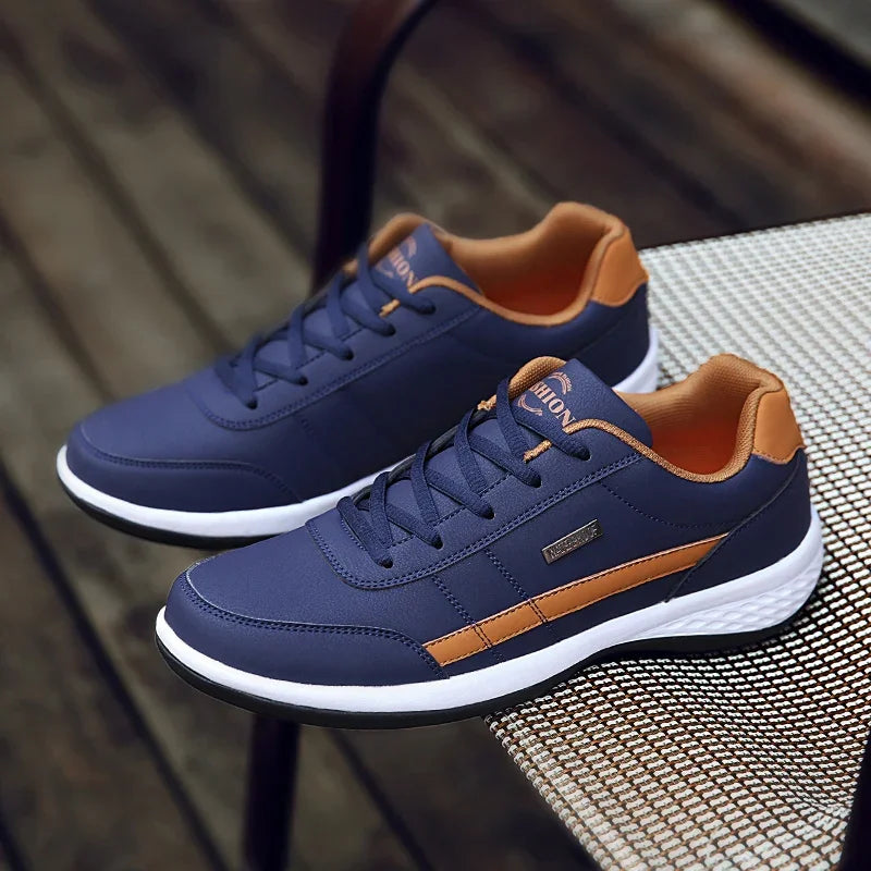 MAEDEF Scarpe Da Uomo Sneaker In Pelle Impermeabile Casual Calzature Stringate Vulcanizzate Comfort