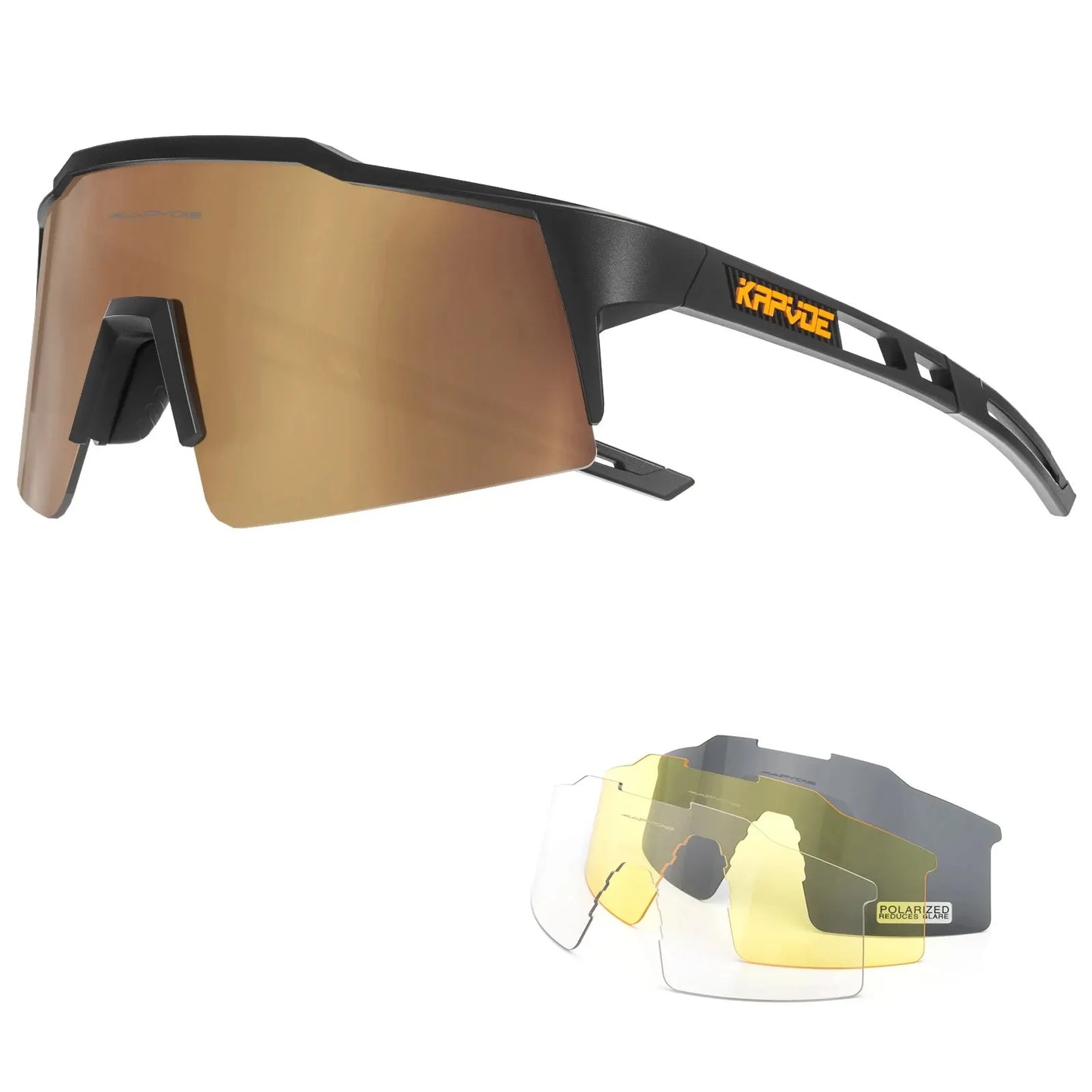 Kapvoe Occhiali Da Ciclismo Polarizzati UV400 Leggeri Per Bici Strada MTB Attrezzatura Sportiva