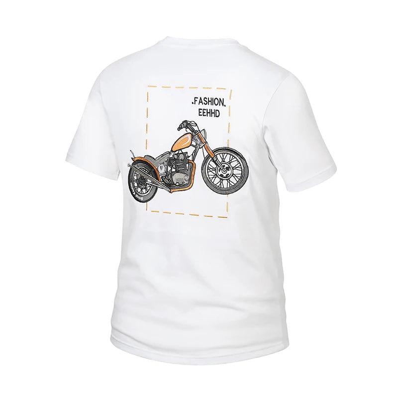 T Shirt Da Uomo Maniche Corte Con Ricamo 3D Estiva Traspirante Cotone Puro Di Alta Qualità