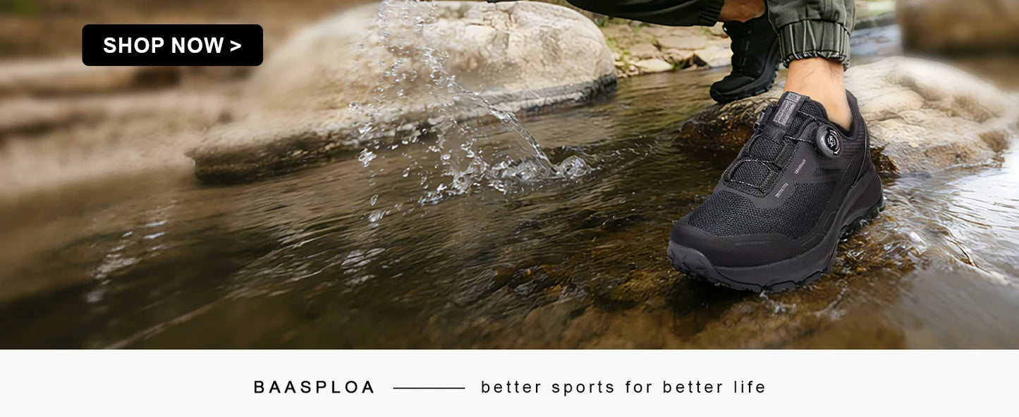 Baasploa Scarpe Da Trekking Uomo Traspiranti In Rete Antiscivolo Elevazione Comfort Outdoor