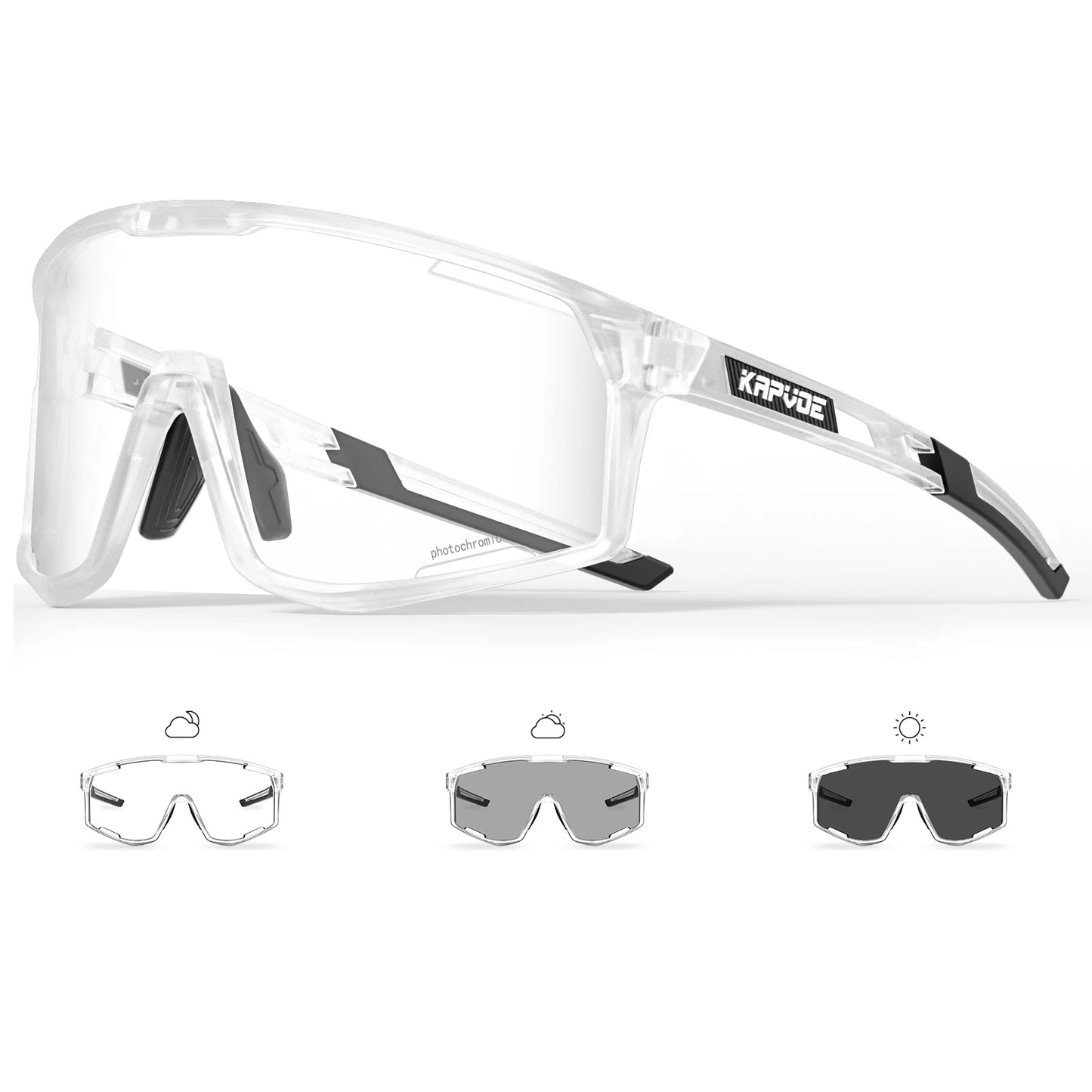 Kapvoe Occhiali Da Sole Fotocromatici Per Ciclismo UV400 Uomo Donna Esterni MTB Strada Escursionismo Occhiali Da Bici