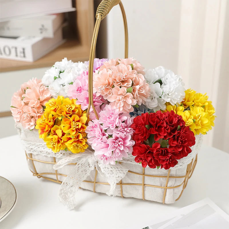Set Da 6 Fiori Artificiali In Seta Bouquet Da 11 Cm Decorazioni Per Casa E Matrimoni Ghirlanda Fai Da Te