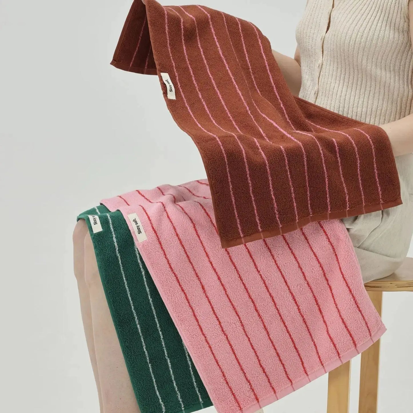 Asciugamano In Cotone A Righe Retrò 70x140 Cm Morbido E Assorbente Per Casa Palestra Cucina