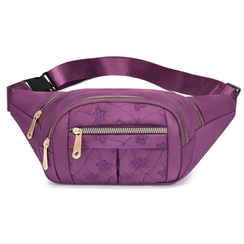 Marsupio da Donna Impermeabile in Tessuto Oxford Borsa a Cintura e Tracolla Borsa a Banana Moda Femminile