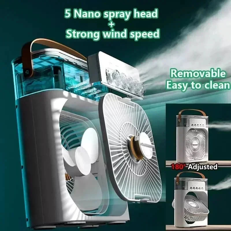 Ventilatore 3 In 1 Condizionatore D Aria Portatile Domestico Umidificatore LED Luce Notturna Per Ufficio Casa