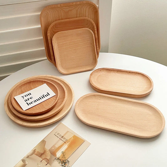 Vassoio Per Gambo Di Grano Rotondo Dessert Piatto Legno Massello Resistente Al Calore In Stile Giapponese Per Tè E Caffè