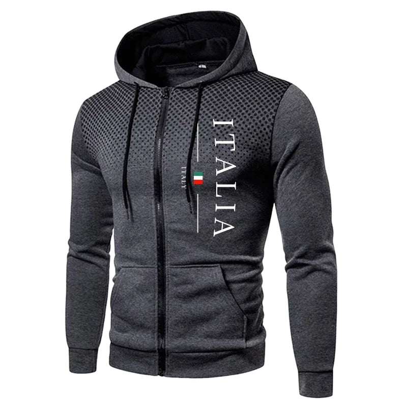 Tuta Da Uomo Autunno Inverno Con Cappuccio E Pantaloni Sportivi Con Cerniera Per Allenamento Quotidiano