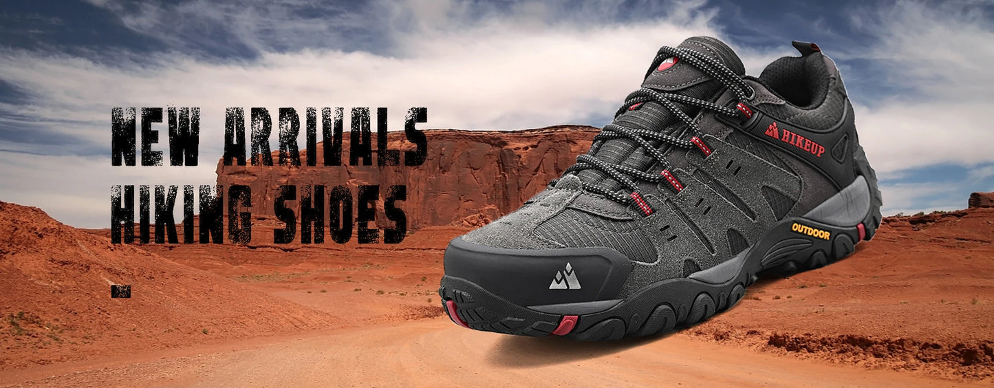 HIKEUP Scarpe Da Trekking Da Uomo In Pelle Scamosciata Impermeabili Traspiranti Esterno Resistente All Usura