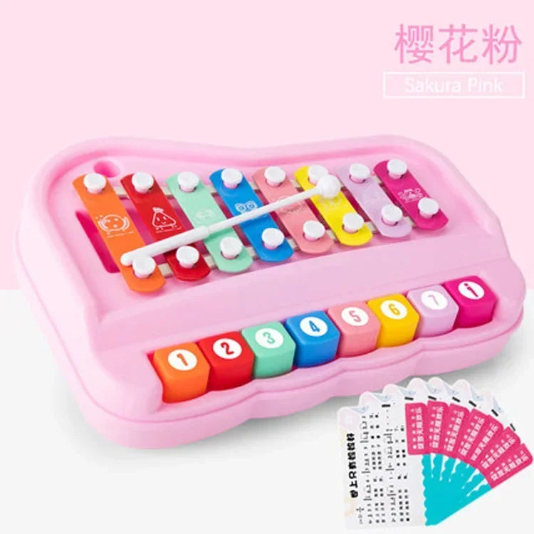 Xilofono A 8 Note E Pianoforte Montessori Per Bambini 2 In 1 Educativo Da Viaggio