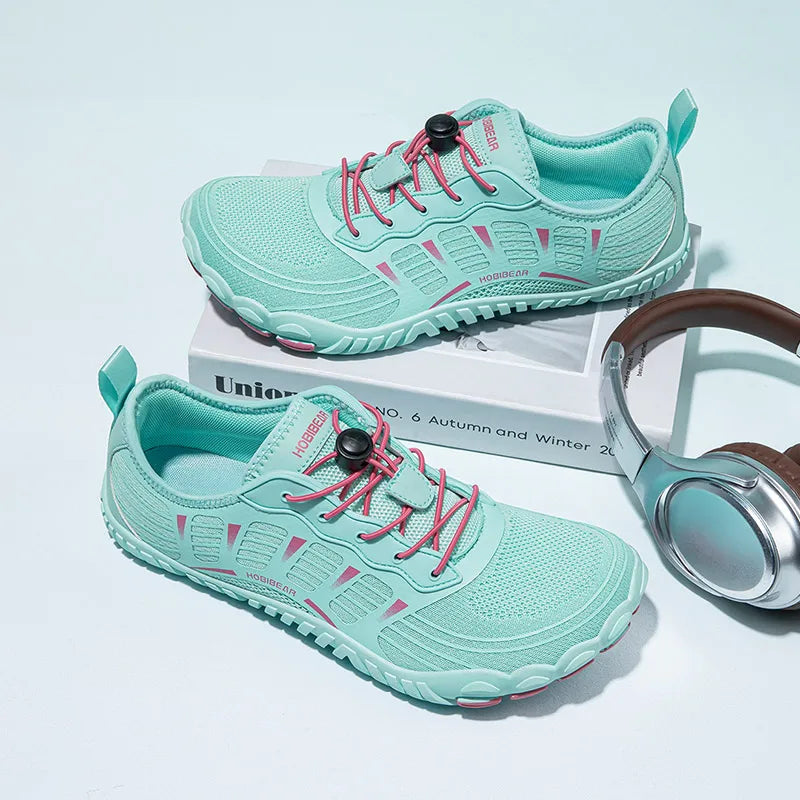 HOBIBEAR Scarpe Da Ginnastica Traspiranti Con Fascia Elastica Punta Larga Per Uomo E Donna Spiaggia