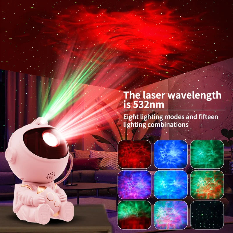 Proiettore LED Galassie Stellate Luce Notturna Astronauta Cielo Stellato Camera Letto Regalo Bambini Lampada Atmosfera