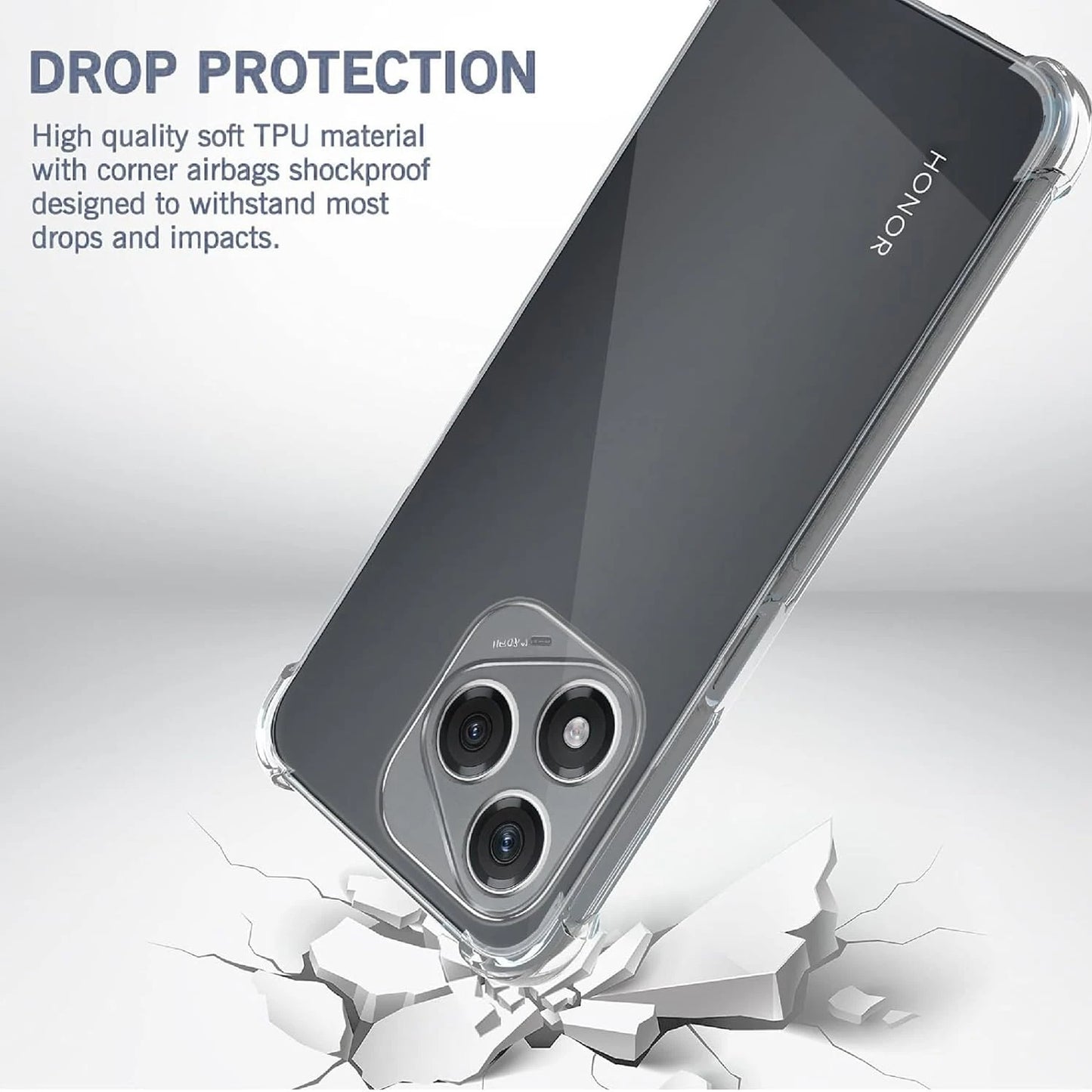Custodia TPU Antiurto Trasparente per Honor 400 Lite 5G Quattro Angoli Protezione Antigraffio Antimpronta Digitale