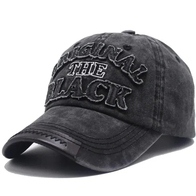 Berretto Da Baseball Vintage Unisex Cotone Lavato Ricamo Lettera Nera Berretto Casual Da Esterno