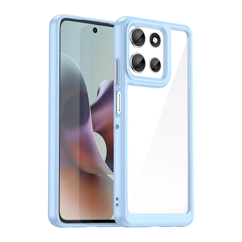 Custodia TPU Trasparente Colorata Per Motorola Moto G06 Power G56 G86 5G Antimpronta Antigraffio Antiscivolo