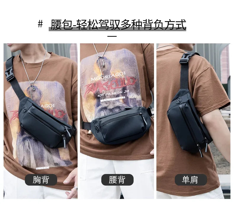 Impermeabile Borsa da Cintura Uomo Marsupio Esterno Tracolla Sportiva Per Viaggio e Attività all Aperto