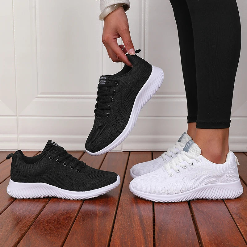 Scarpe Sportive Antiscivolo Uomo Donna Trekking In Rete Bianca Stile Streetwear Da Corsa Casual Basse Fondo Piatto