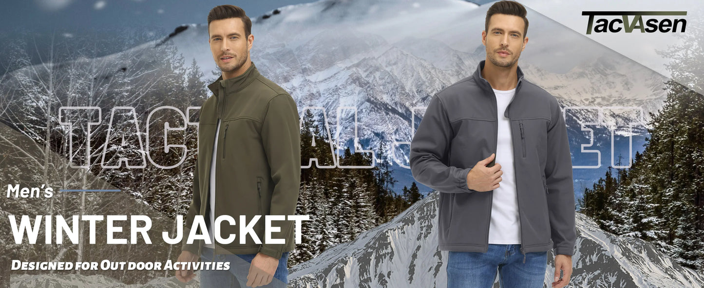 TACVASEN fodera in pile impermeabile giacca a vento giacche da lavoro invernali da uomo tasca con cerniera cappotti Casual capispalla con Zip intera top