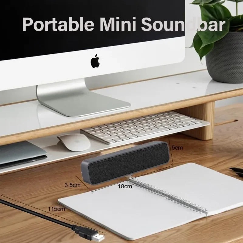 Mini Altoparlanti Plug And Play Alimentati Via USB Soundbar Da Scrivania Cablati Per TV Desktop Laptop Computer