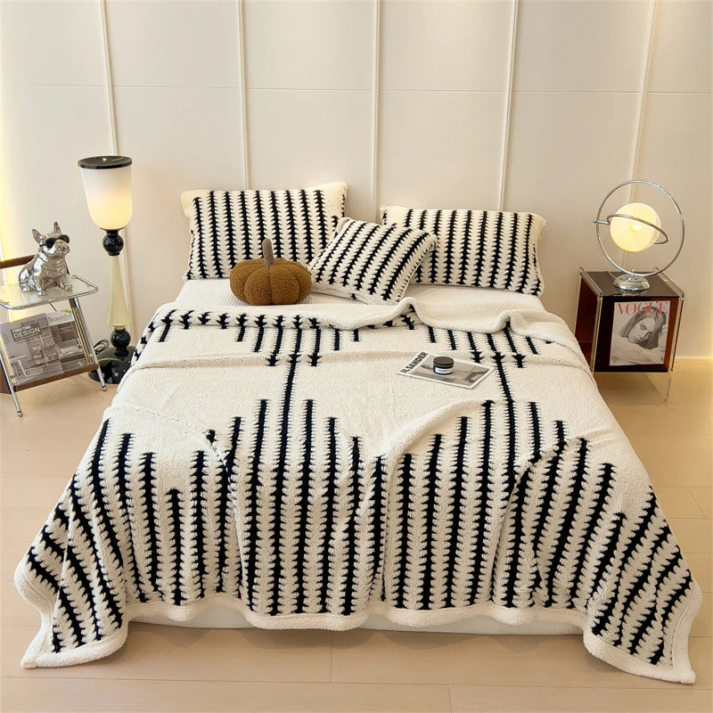 Coperta In Flanella Morbida Multifunzionale Queen Size Antistatica Portatile Per Pisolino Confortevole Delicata