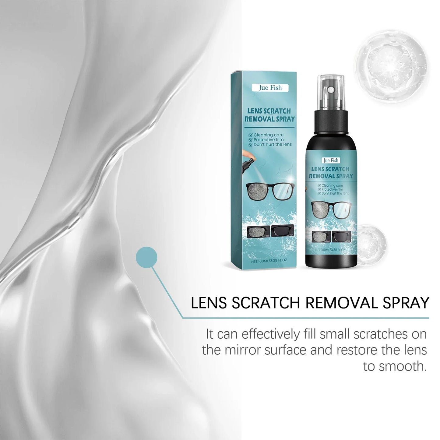 Spray Detergente Per Occhiali 2 In 1 Da 100 Ml Pulizia E Rimozione Graffi Per Studenti Lavoratori E Negozi Di Occhiali