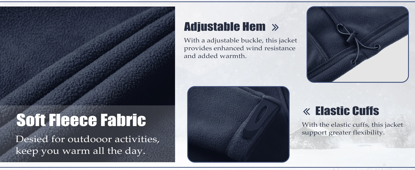 Tacvasen Giacca In Pile Da Uomo Caldo Antivento Con Cerniera Completa Tasche Zip Per Trekking E Lavoro All Esterno