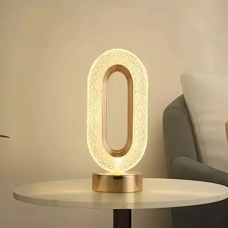Lampada Da Tavolo Ovale Lusso Cristallo Con Ricarica Usb Per Ufficio Decorativa Notturna Da Comodino Bedro