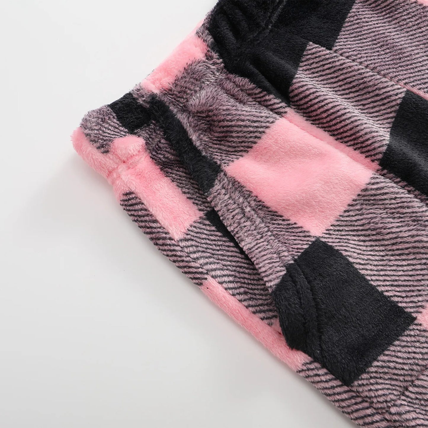Pantaloni Del Pigiama Da Donna Con Vita Elastica E Scozzesi In Pile Morbidi Con Tasche Peluche