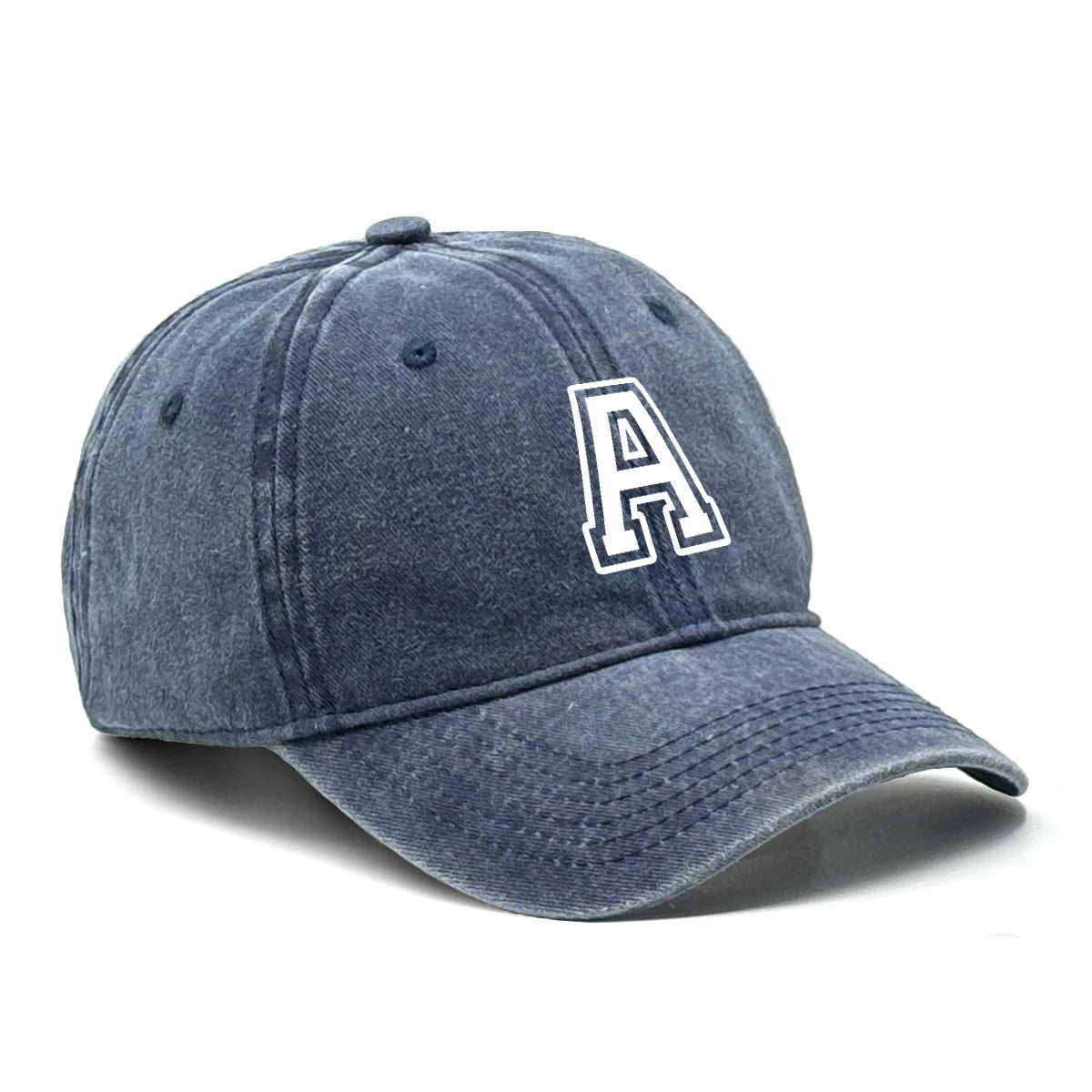Berretto Da Baseball Unisex Con Stampa Lettera Iniziale AZ Cotone Lavato Retrò Con Visiera Sportiva